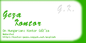 geza kontor business card